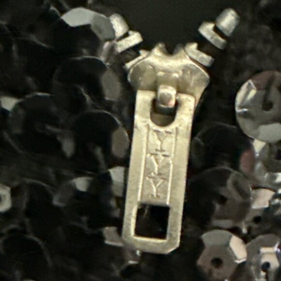 Vintage Black Sequin Beaded Sleeveless Top W/ Floral Design & Full-Back Zipper - Picture 10 of 10